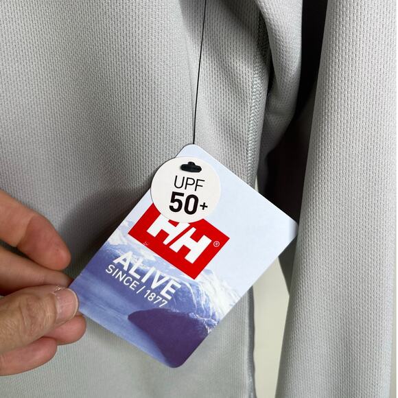 Helly Hansen Athletic Shirt Mens Small Gray UPF 50+ Regular Fit NWT - Picture 11 of 12